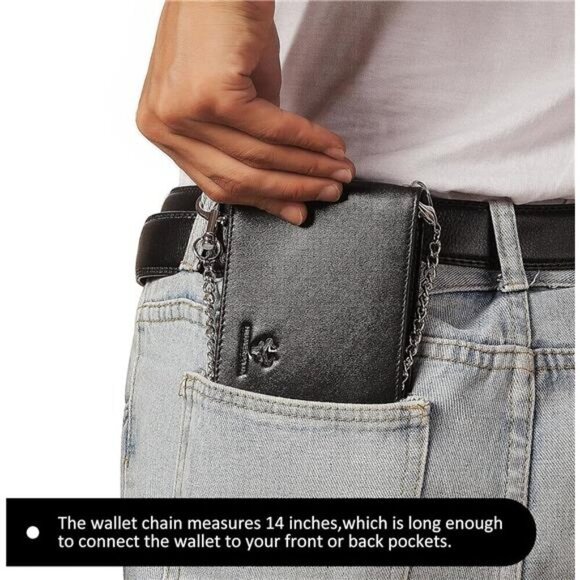 Genuine Leather Bifold Wallet Minimalist With 2 ID Window - Picture 2 of 7